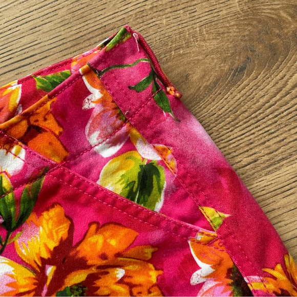 Hollister Floral Low Rise Shorts W23 Sz 00 Pink Orange Hawaiian Summer Holiday - Picture 7 of 13